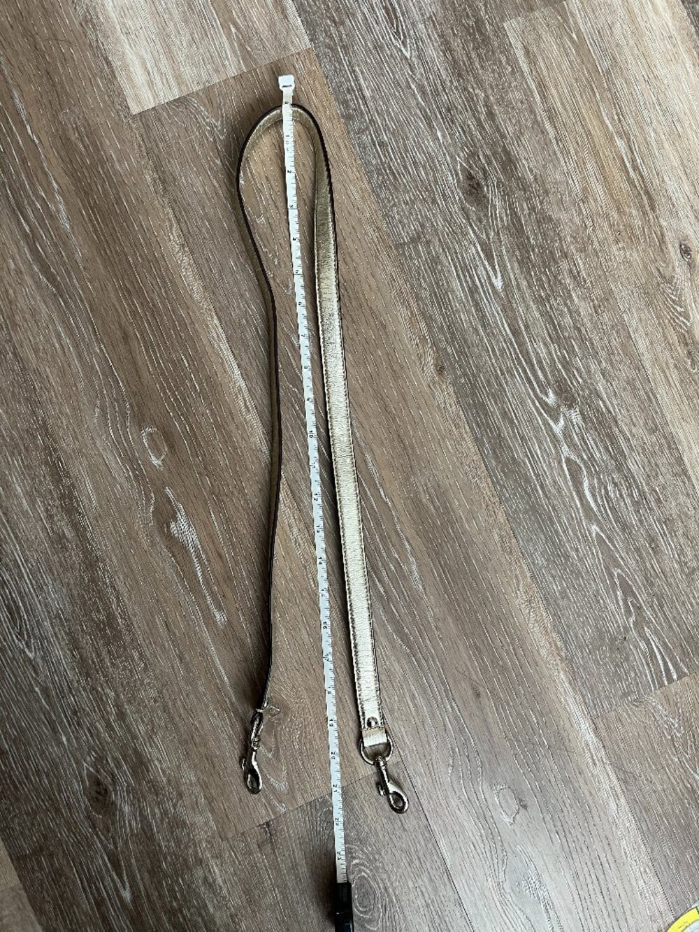 Shimmery Light Cracked Gold Replacement Crossbody Purse Strap Silver Hardware - Picture 3 of 4